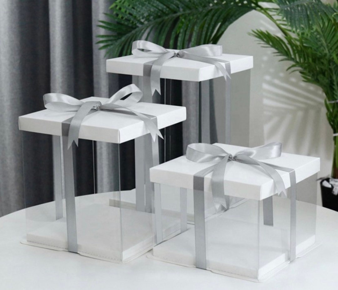 Tall Cake Boxes Clear Cake Box Gift Boxes Cake Boxes in Canada Ribbon