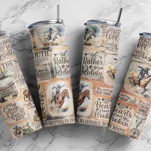 Western Rodeo 20oz Skinny Tumbler Sublimation Design, Seamless Pattern, Digital Download, Cowboy Tumbler Wrap PNG, Rodeo Sublimation, Cowboy