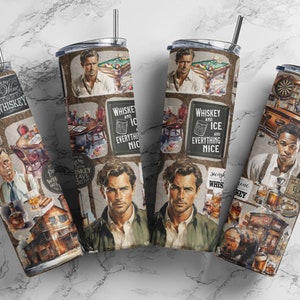 Whiskey 20 oz Skinny Tumbler Sublimation Design, Seamless Pattern, Digital Download, Whiskey Tumbler Design, Whiskey Sublimation, PNG File