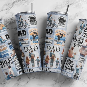Dad 20oz Skinny Tumbler Sublimation Design, PNG, Digital Download, Father&#39;s Day Tumbler, Best Dad Tumbler Wrap, Father Tumbler, Dad Tumbler