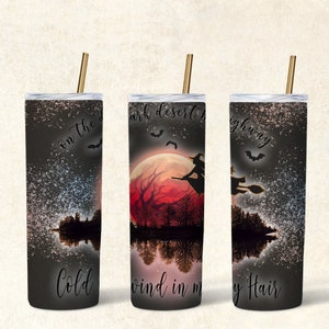 Witch 20oz Skinny Tumbler Sublimation Design, Digital Download, PNG, Halloween Witch Tumbler Template, Halloween Tumbler Wrap, Halloween PNG
