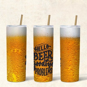 Beer 20 oz Skinny Tumbler Sublimation Design-Straight & Tapered Template-Digital Download-Beer Tumbler-Beer Wrap PNG, Beer Tumbler