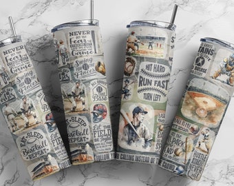 Disegno a sublimazione di un bicchiere da baseball, modello senza cuciture (download digitale)