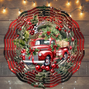 Christmas Truck Wind Spinner Sublimation Design, Instant Download, PNG File, Christmas Truck Wind Spinner Template, Farm Truck Wind Spinner