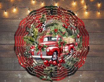 Christmas Truck Wind Spinner Sublimation Design, Farm Truck PNG (Digital Download)