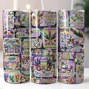 Mardi Gras Tumbler, Mardi Gras 20 oz Tumbler Sublimation Design, Digital Download, Mardi Gras Tumbler Wrap, Mardi Gras PNG, Mardi Gras Wrap