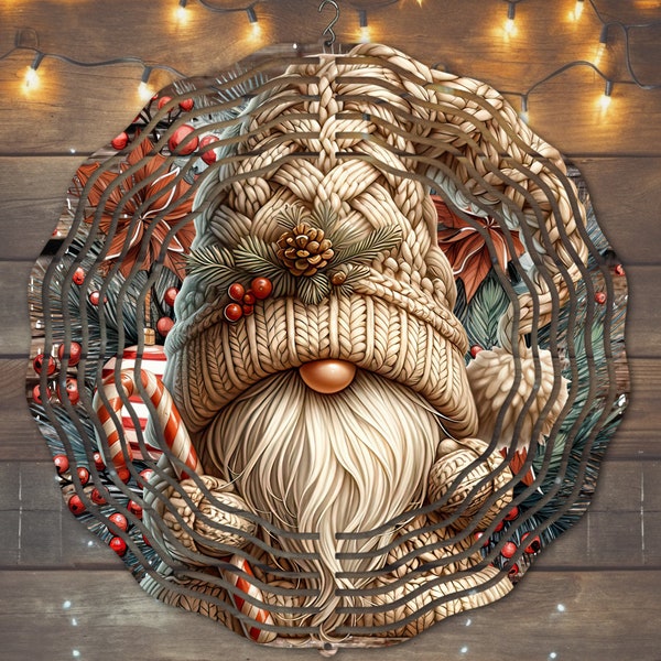 Christmas Gnome Wind Spinner Sublimation Design, Instant Download, PNG File, Christmas Gnome Wind Spinner Template, Gnome Wind Spinner