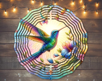 Hummingbird Wind Spinner Sublimation Design, Instant Download, PNG File, Hummingbird Wind Spinner Template, Hummingbird Wind Spinner