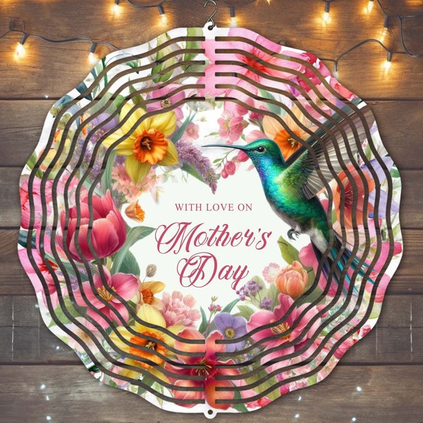 Mother's Day Wind Spinner Sublimation Design, Instant Download, PNG, Mother's Day Wind Spinner Template, Floral Mother's Day Wind Spinner