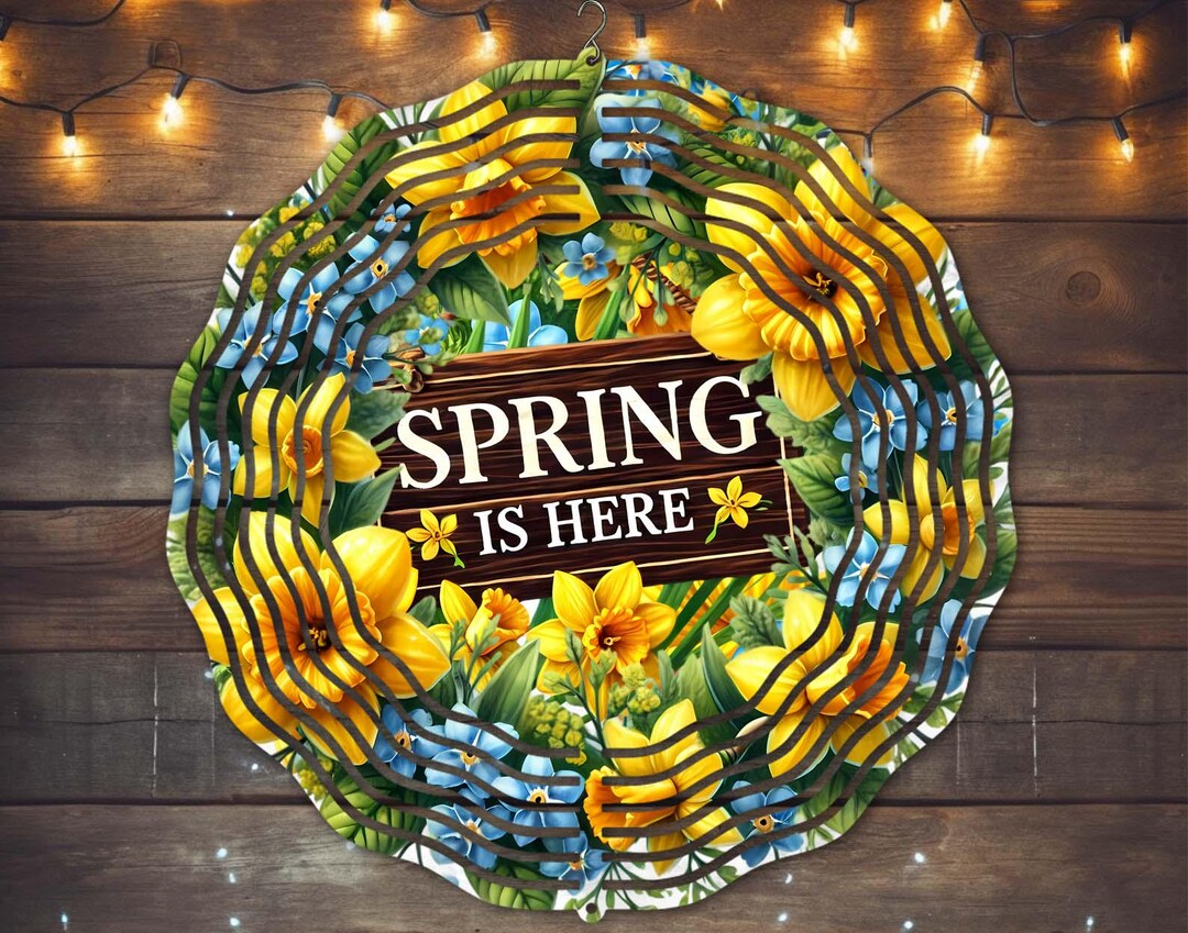 Hello Spring Wind Spinner Sublimation Design, Instant Download, PNG ...