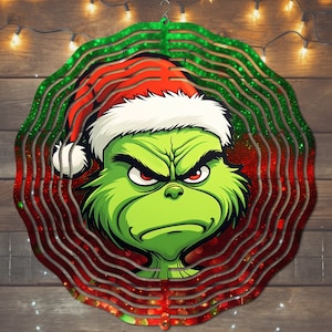 Green Gnome Wind Spinner Sublimation Design, Instant Download, PNG File, Christmas Gnome Wind Spinner Template, Wind Spinner Sublimation