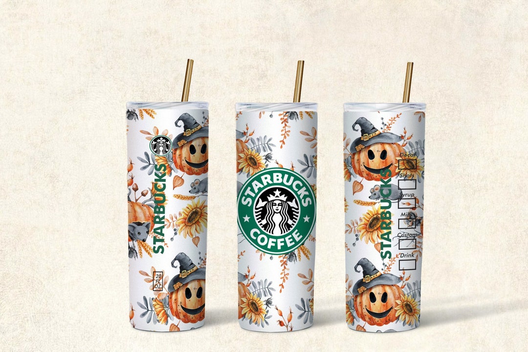 Starbucks Halloween 20oz Sublimation Skinny Tumbler Starbucks Etsy