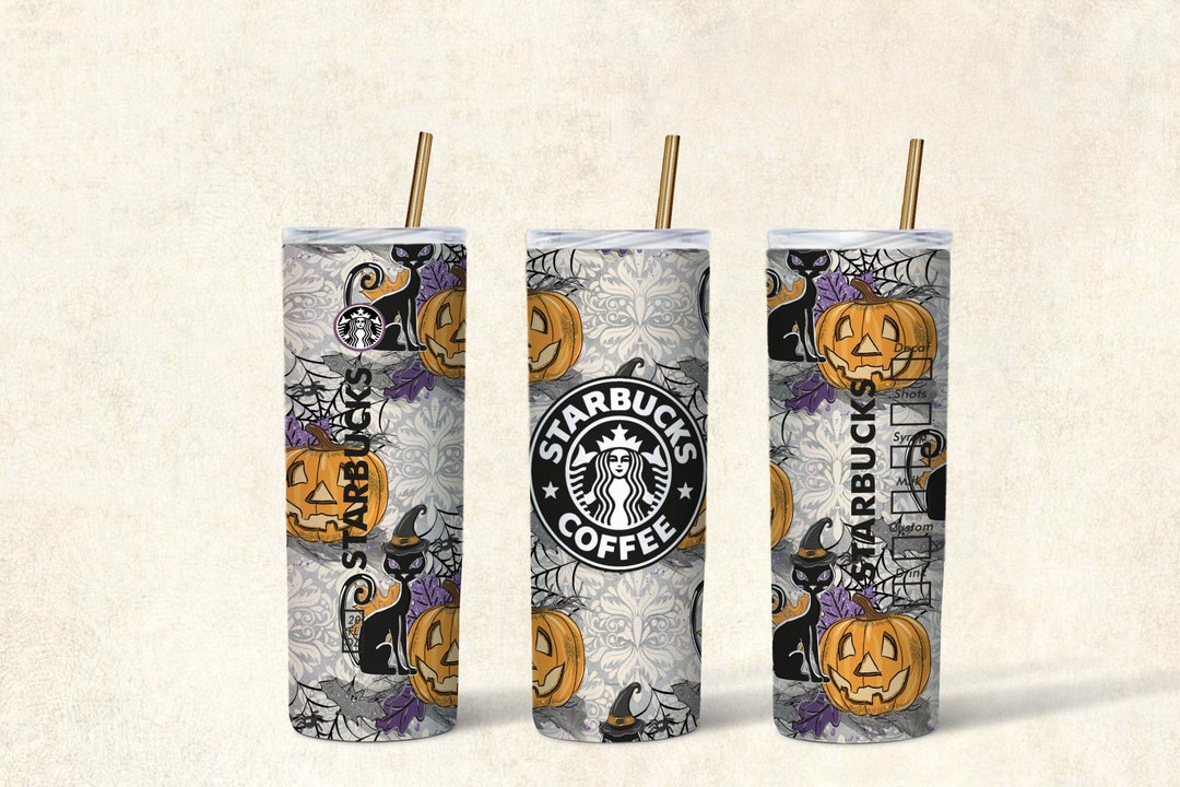 Starbucks Halloween 20oz Sublimation Skinny Tumbler Starbucks Etsy