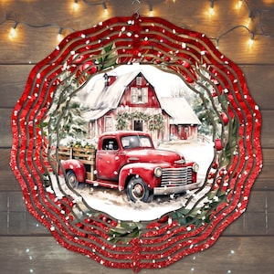 Christmas Truck Wind Spinner Sublimation Design, Instant Download, PNG File, Christmas Truck Wind Spinner Template, Farm Truck Wind Spinner