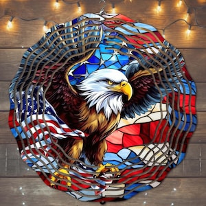 American Eagle Flag Wind Spinner Sublimation Design, Instant Download, PNG, Patriotic Wind Spinner Template, Patriotic Wind Spinner