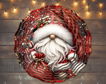 Christmas Gnome Wind Spinner Sublimation Design (PNG File)