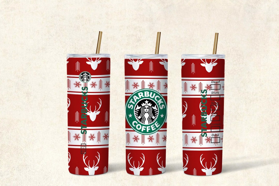 Starbucks Christmas 20oz Sublimation Skinny Tumblerstarbucks Etsy