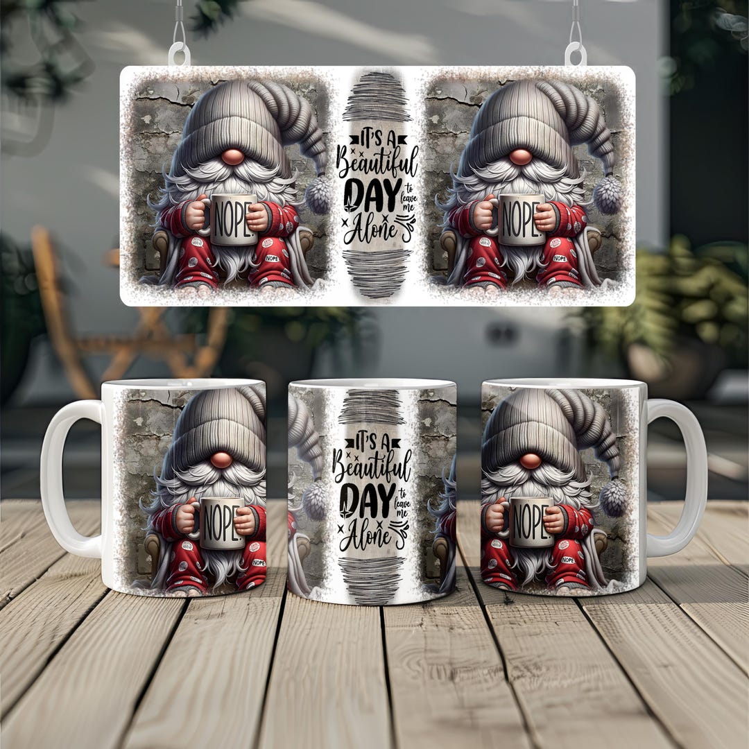 Grumpy Gnome Mug Sublimation Design, Nope, PNG (digital Download) - Etsy