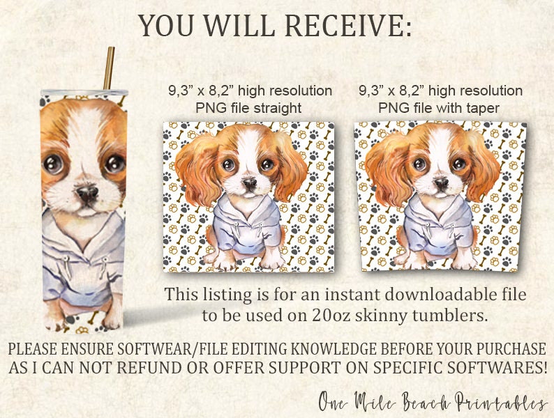 Cavalier King Charles Spaniel 20oz Sublimation Skinny Tumbler