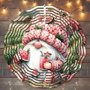 Watermelon Gnome Wind Spinner Sublimacja Projektu, Natychmiastowe Pobieranie, PNG, Watermelon Gnome Wind Spinner Szablon, Fruit Gnome Wind Spinner