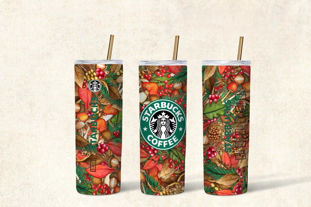 Starbucks Christmas 20oz Sublimation Skinny Tumblerstarbucks Etsy