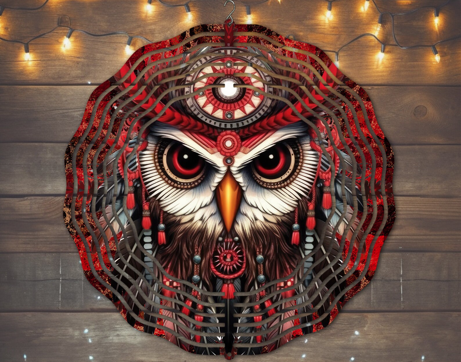 Boho Owl Wind Spinner, Boho Owl Wind Spinner Sublimation Design, Instant Download, PNG, Owl Wind Spi