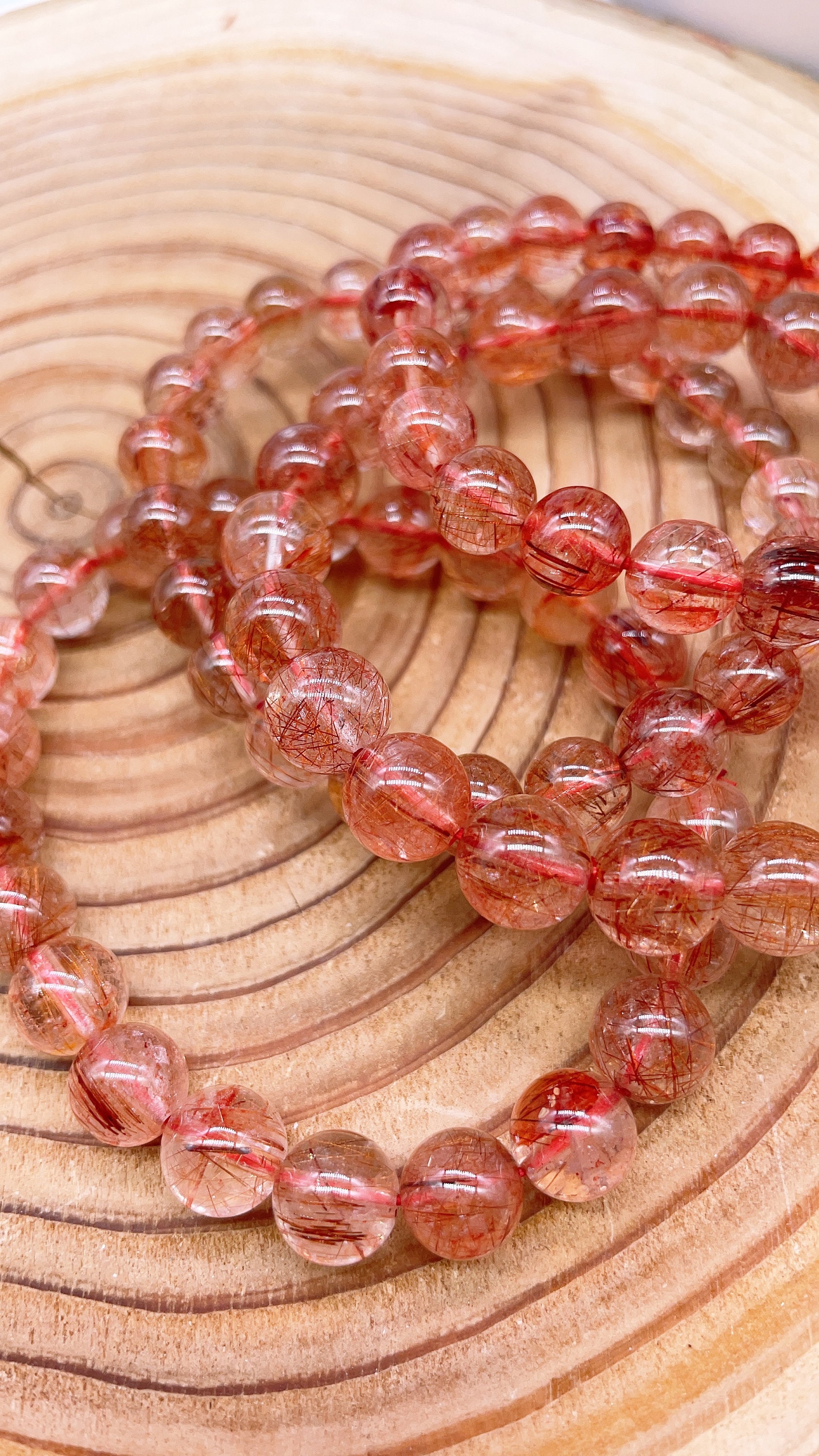 High Grade Red Rutile Quartz Bracelet, Rutile Quartz High Grade Red Rutile Quartz Bracelet, Rutile Quartz