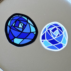 Tanzaniet december Birthstone-stickers | Zwart-wit | 1 van 12 maanden/17 soorten geboortesteenstickers | Waterdicht en UV-bestendig