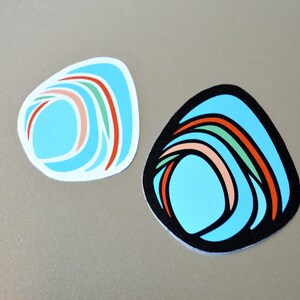 Turkoois december Birthstone-stickers | Zwart-wit | 1 van 12 maanden/17 soorten geboortesteenstickers | Waterdicht en UV-bestendig