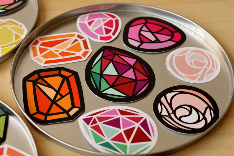 Black /& White 1 of 12-Months17-Kinds-of Birthstone Stickers Diamond April Birthstone Stickers Waterproof and UV-Resistant