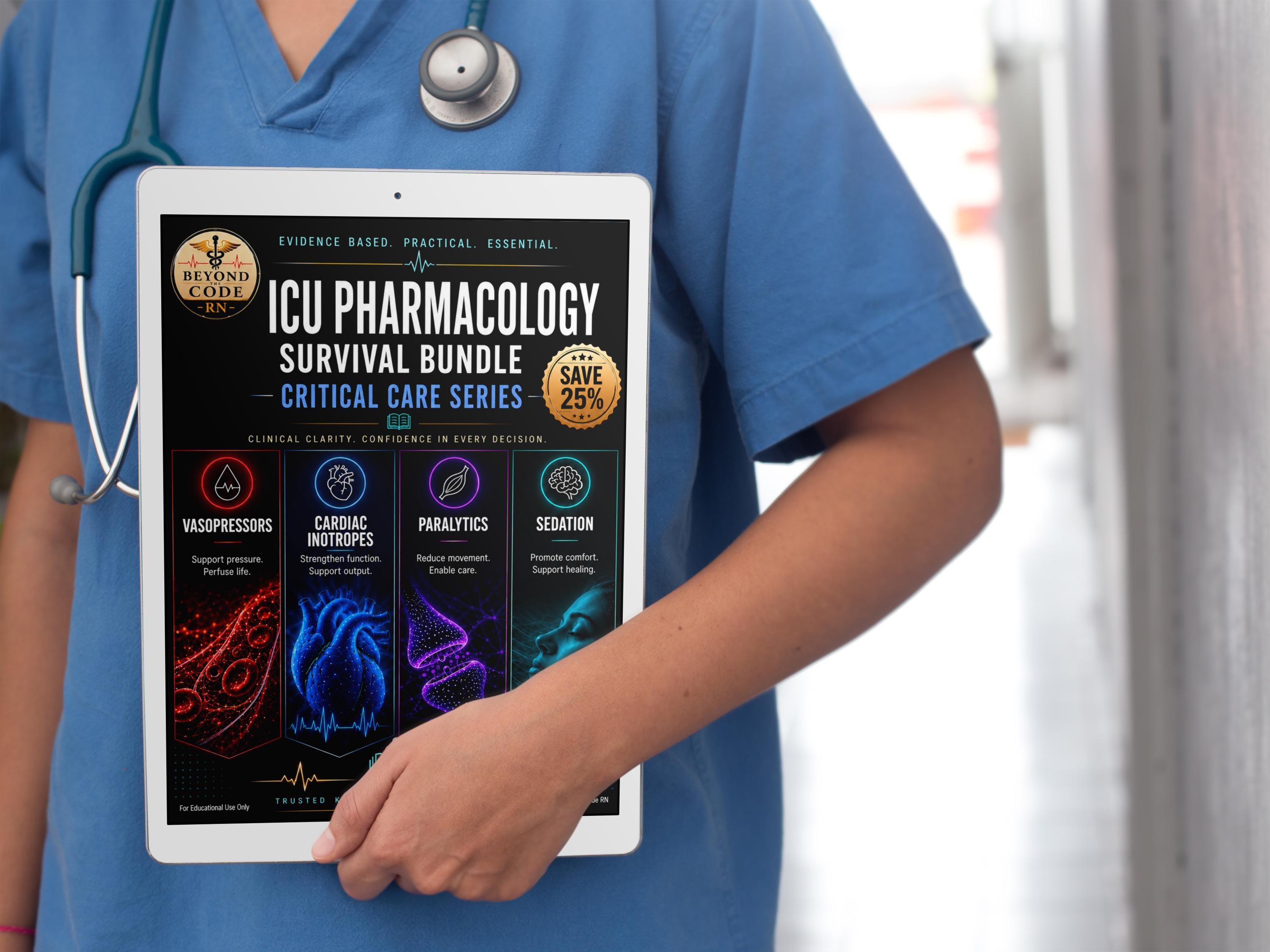 ICU Pharmacology Survival Bundle | Vasopressors, Sedation, Cardiac ...