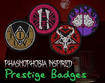 Phasmophobia Prestige Badge Patch | Ghost Hunting Gear | Horror Gamer Gift | Paranormal Investigator Patch