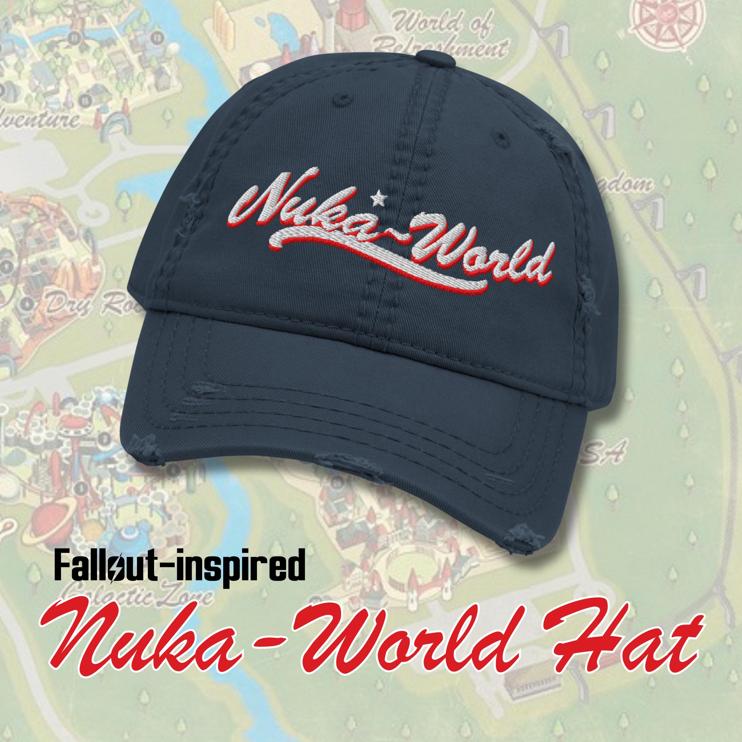 Fallout Nuka-world Distressed Dad Cap | Wasteland Baseball Hat ...