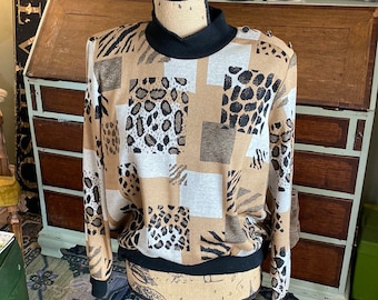 90s Animal Print Sweater
