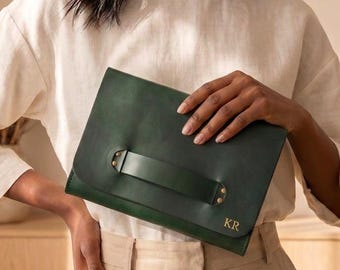 Leather clutch bag with handle, Personalized leather clutch,Leather clutch bag,Leather clutch purse,Evening leather clutch,Evening bag women