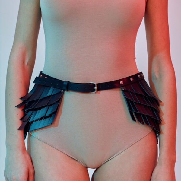 peplum belt leather