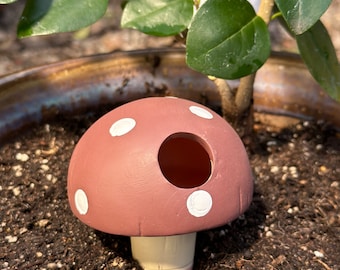 Ceramic Automatic Plant Self Watering Teracotta Mushroom Spikes, Garden Decor, Christmas Gift, Plant Parent, Mushroom Decor