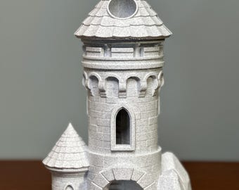 Marbled Castle Turret Dice Tower: Dungeons and Dragons Gaming