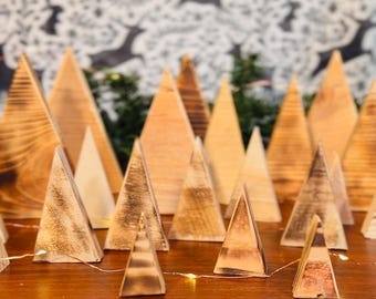 Minimalist Christmas Tree - Set of 10 - Handmade Wooden Christmas Tree Set: Xmas Decor, Rustic, Farmhouse, Home Decor, Stocking Stuffer