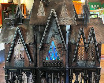 Haunted Dollhouse | GIANT Handmade Gothic Mansion | OOAK Miniature House | Spooky Halloween Decor | Horror Collector