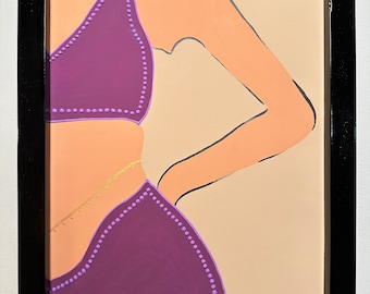 Handmade Indian Woman Art: Graceful Saree Painting