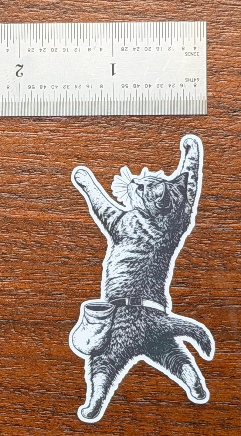 Rock Climbing Kitty Cat Boulder Cat Funny Sticker Etsy