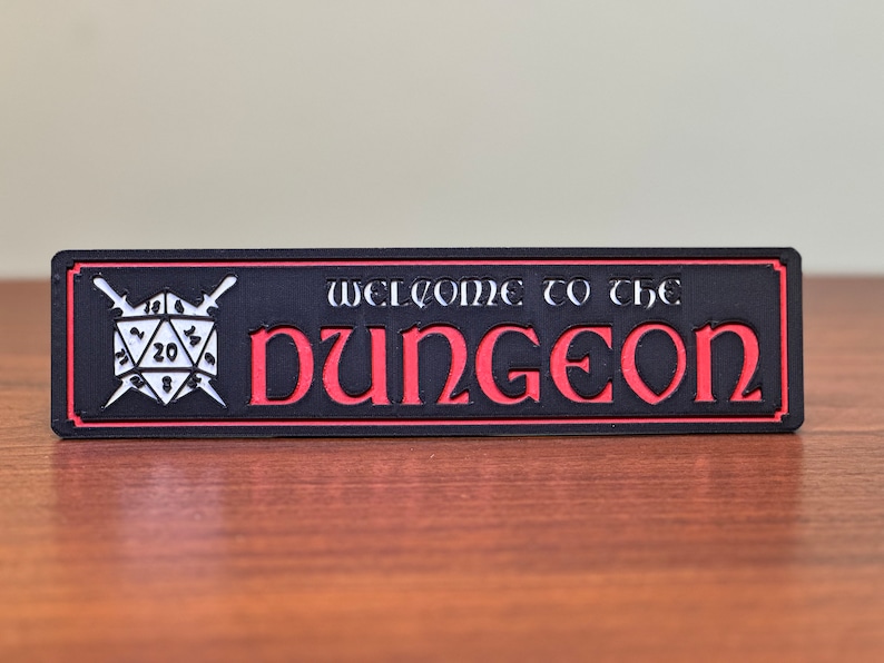 Dungeon Lettering Welcome to the Dungeon 3D Printed Sign Placard Dungeons and Dragons Dnd ...