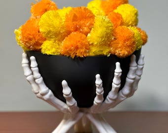 Skeleton Hand Bowl: Gothic Halloween Decor, Spooky Centerpiece