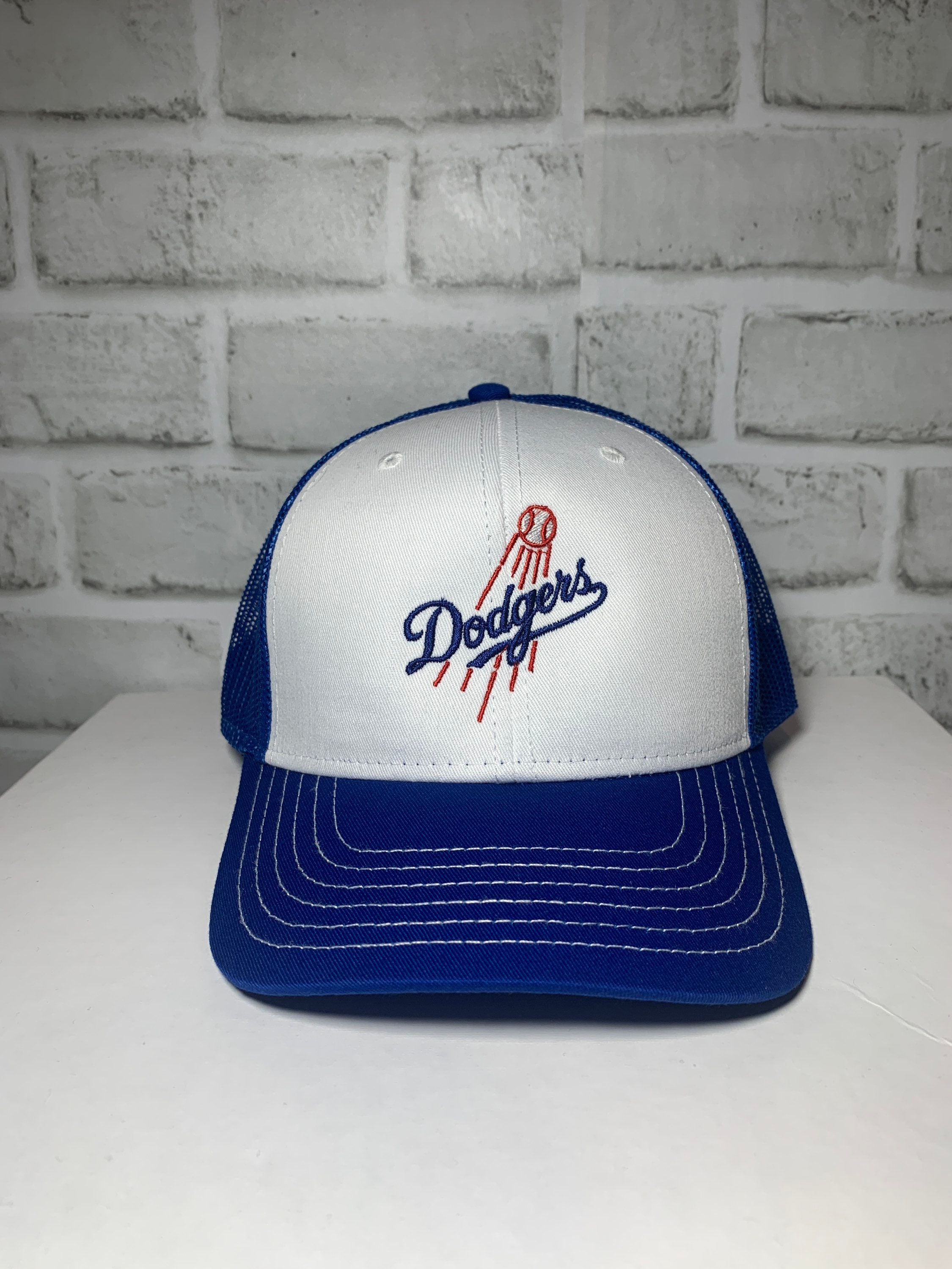 Dodgers Embroider Trucker Hat. | Etsy