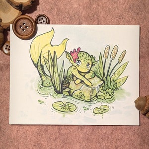 Carte postale aquarelle Sirène