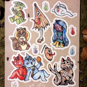 Feuille d'autocollants Yokai
