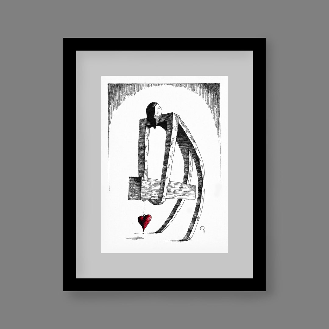 Balance Pen and Ink Illustration, Paperfinchartstudio, Sculpture Art ...