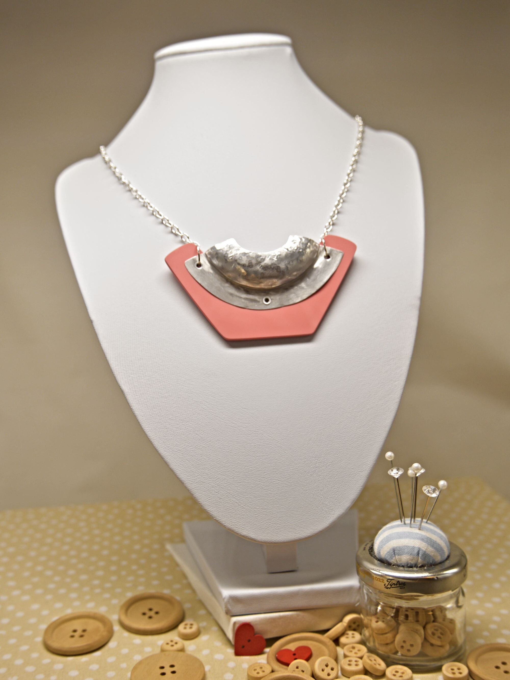 Aluminium Soda Can Necklace with Raspberry Pink Acrylic Shape Etsy