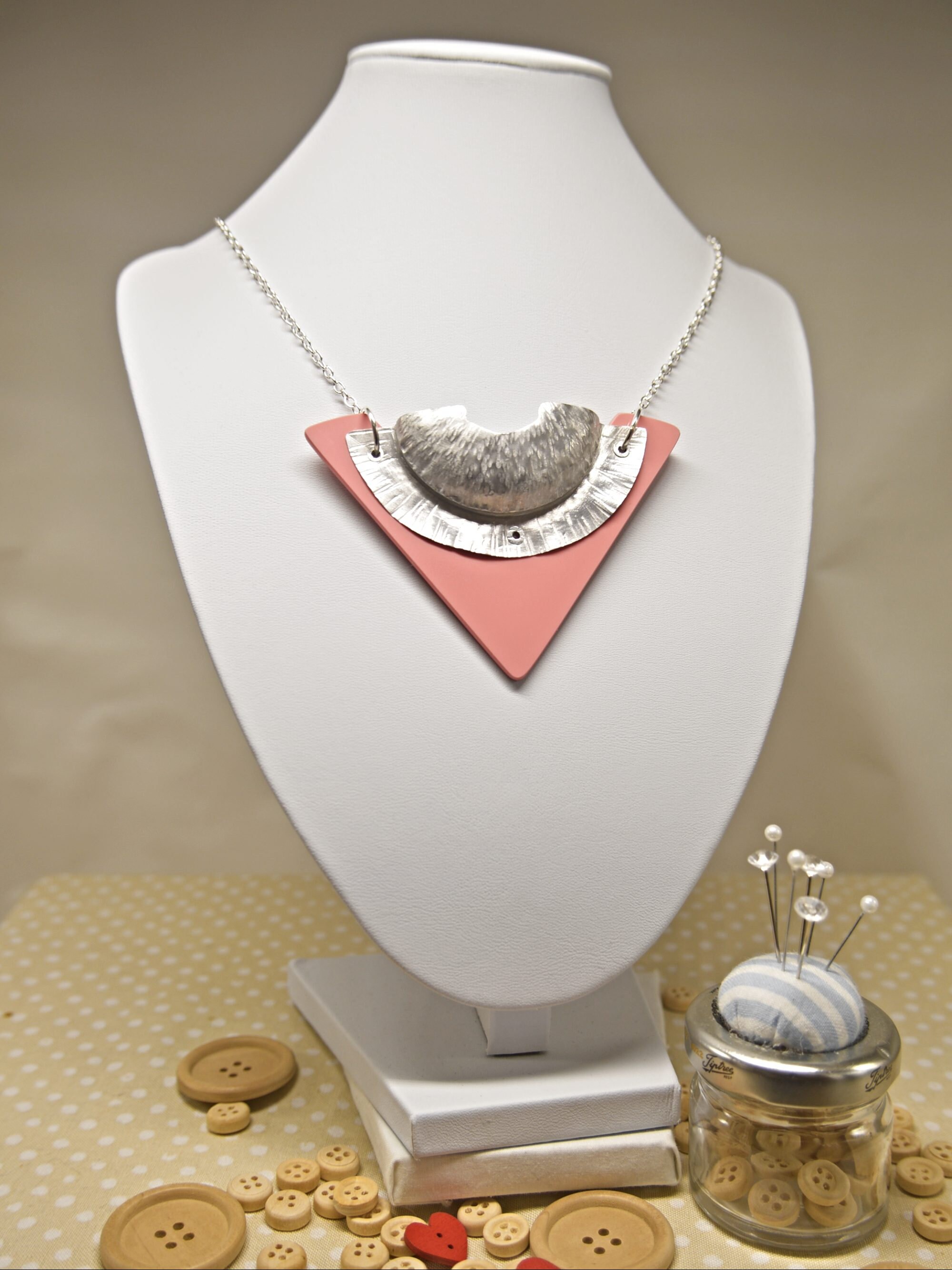 Aluminium Soda Can Necklace With Raspberry Pink Acrylic Shape Etsy UK